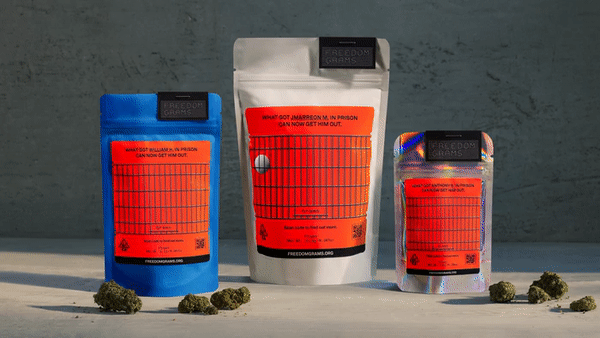Freedom Grams is a powerful packaging project raising awareness about mass cannabis incarceration